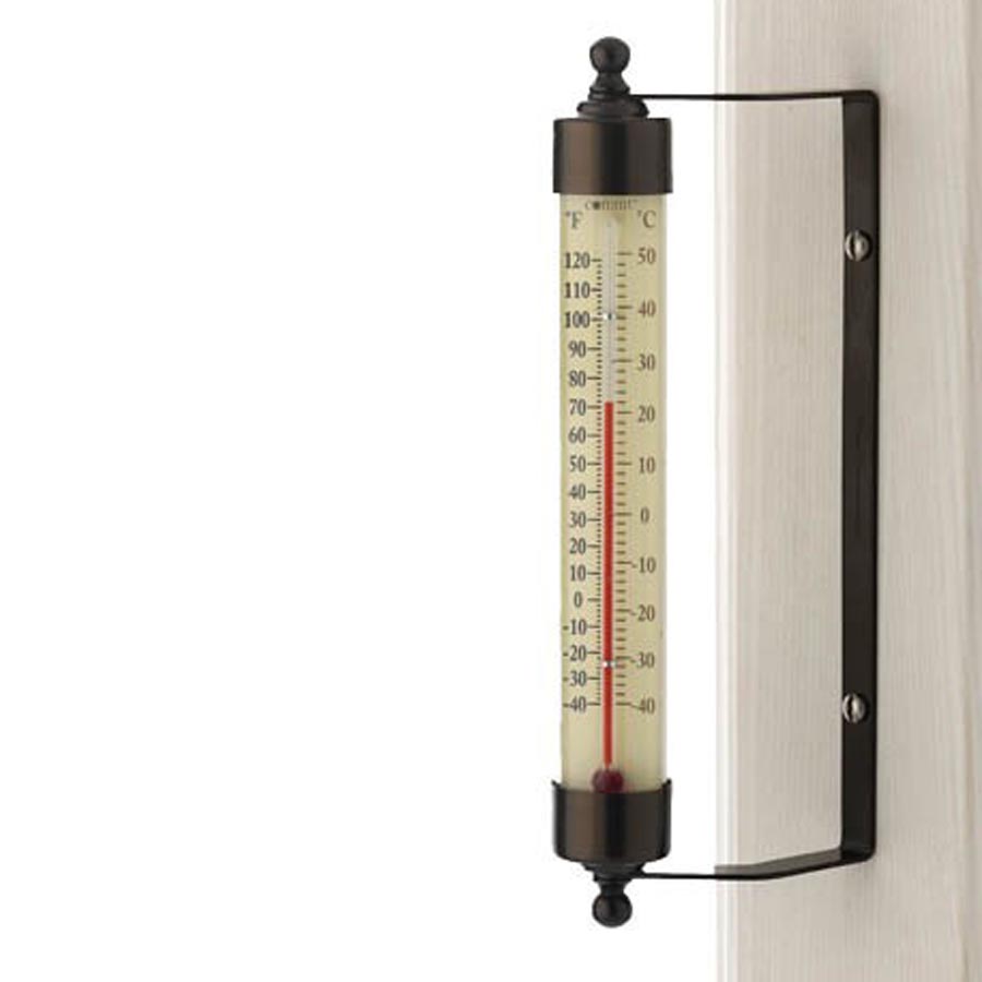 Termometer utomhus/inomhus bronspatinerad - Klicka på bilden för att stänga