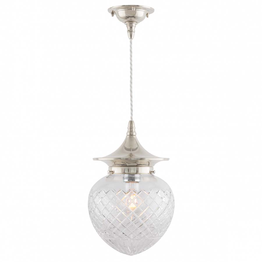 Dahlberg 100 förnicklad sladdupphäng slipat klarglas (bild för) Dahlberg 100 förnicklad sladdupphäng slipat klarglas