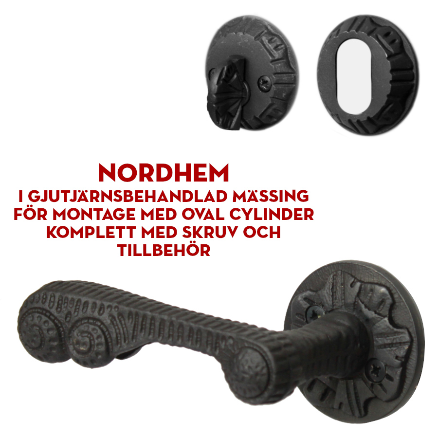 (bild för) Ytterdörrstrycke Nordhem i gjutjärn