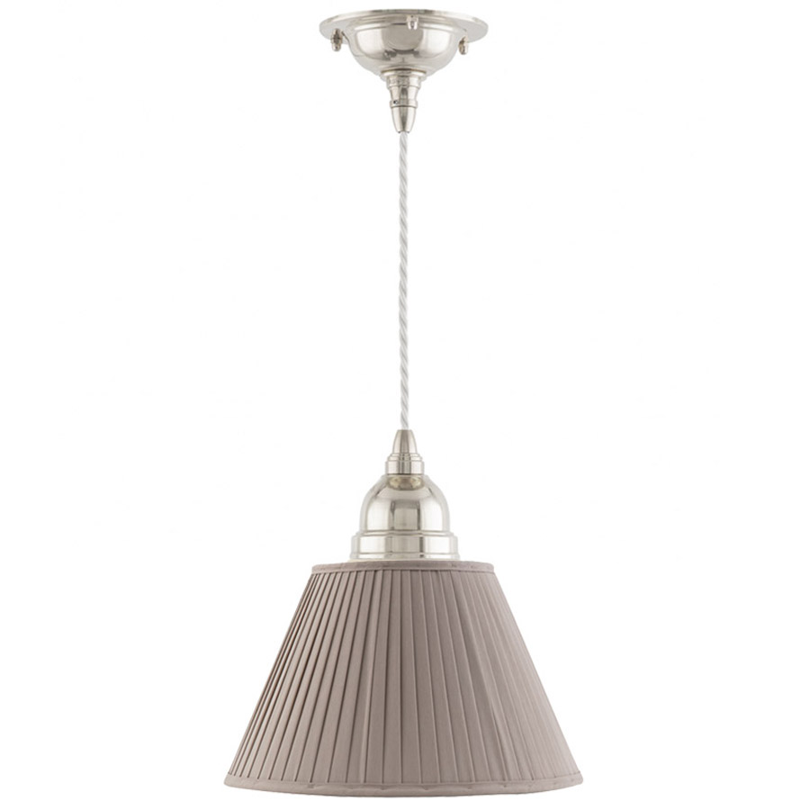 Byström 60 förnicklad med beige textilskärm 30 cm (bild för) Byström 60 förnicklad med beige textilskärm 30 cm