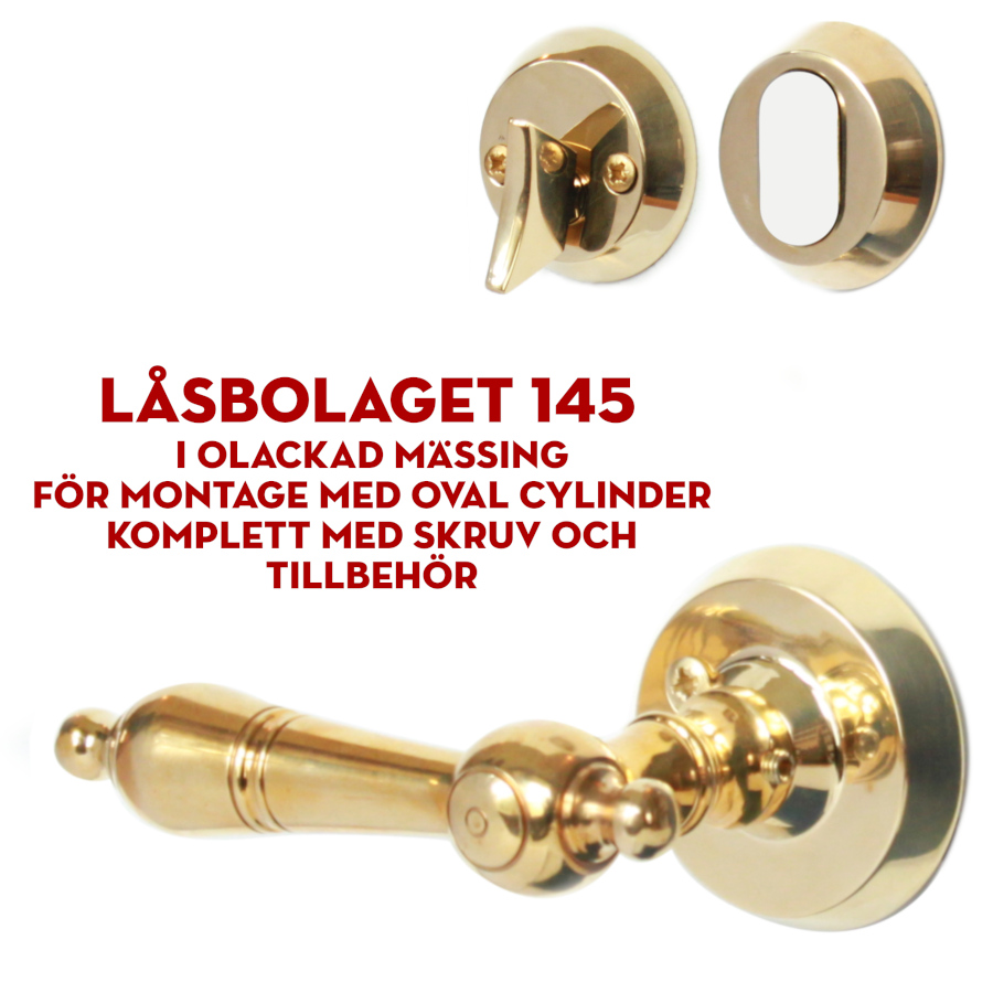 (bild för) Låsbolaget 145 mässing (ytterdörrstrycke) för oval cylinder