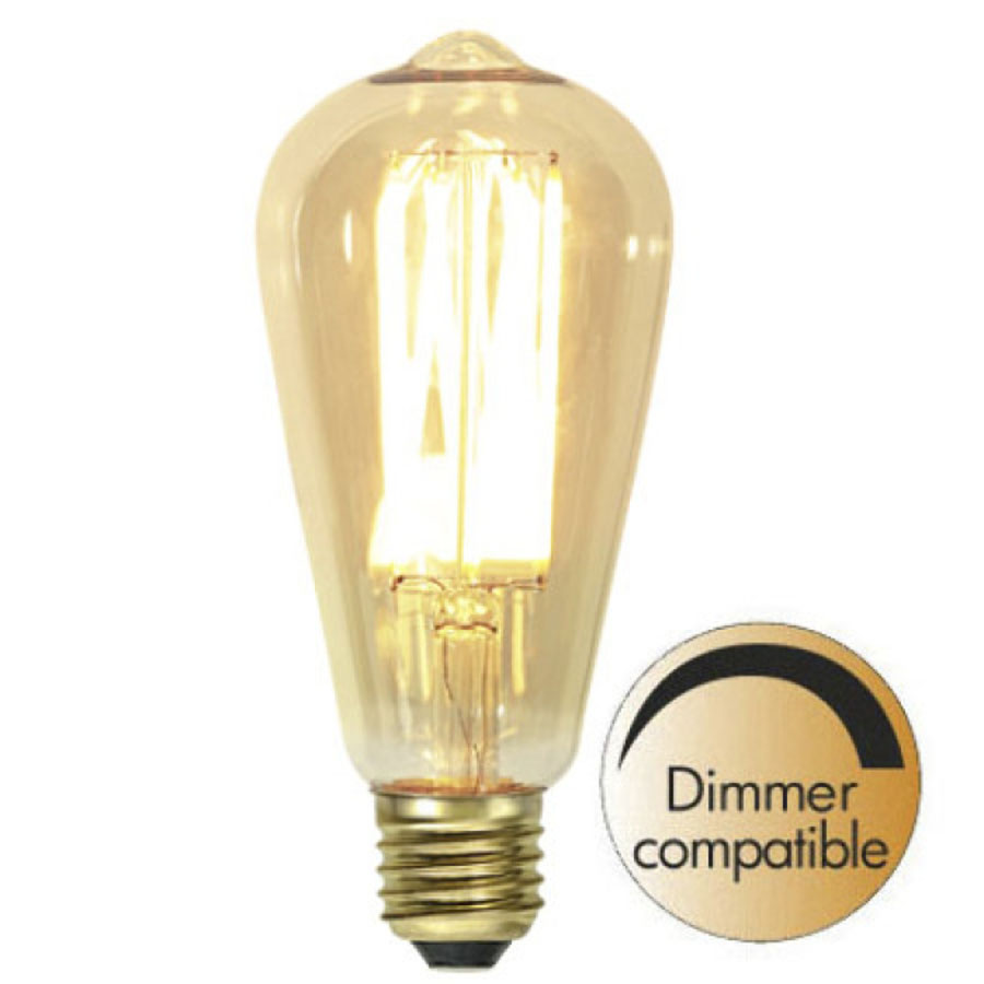 Decoration LED Vintage Gold filament E27 1800K 240lm Dimmerkomp.