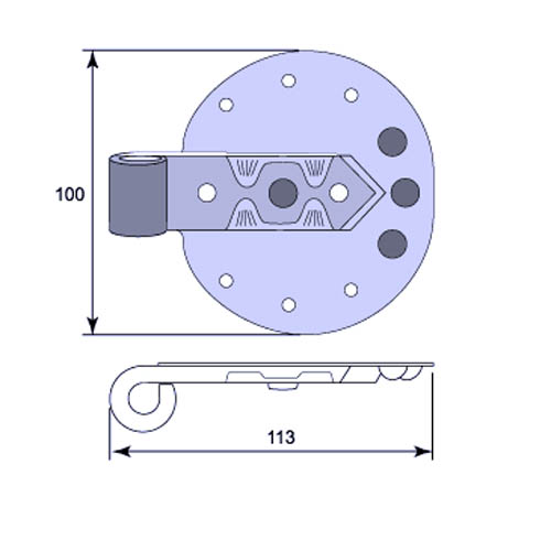 (bild för) Dörrgångjärn 5763 Handsmitt