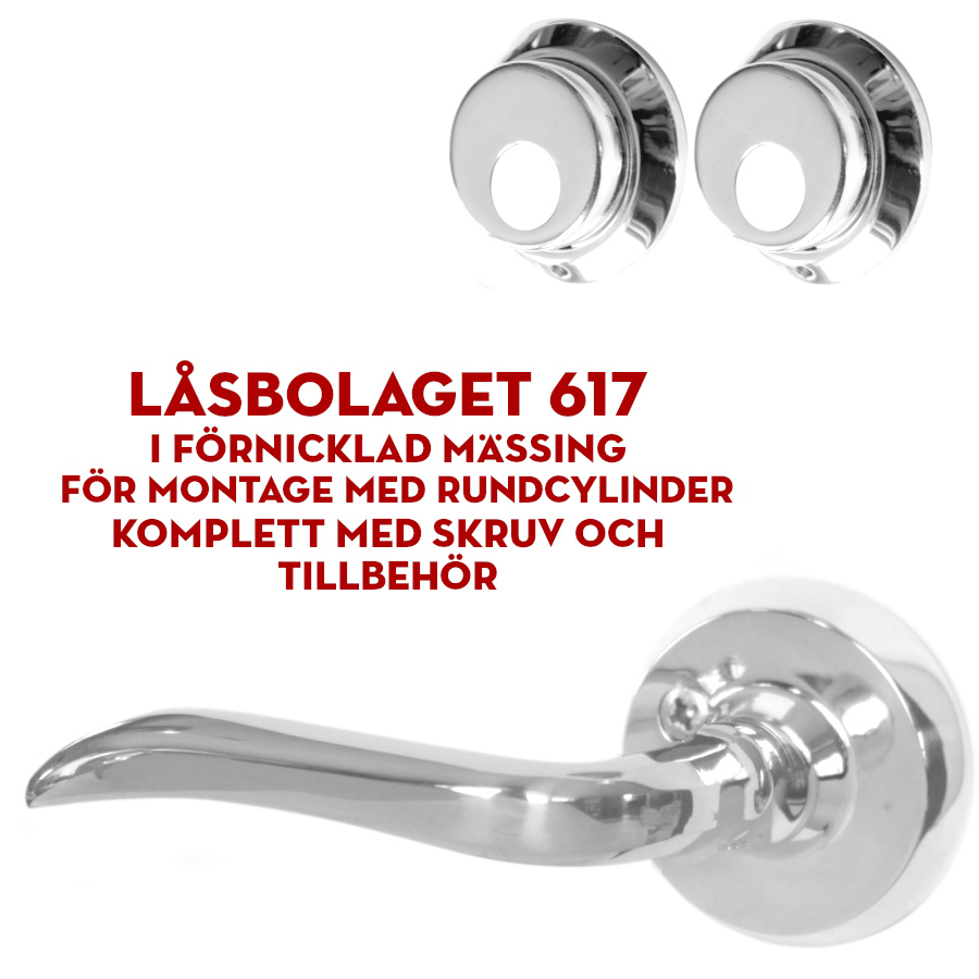 (bild för) Låsbolaget 617 stort förnicklat för lås med dubbla rundcylindrar