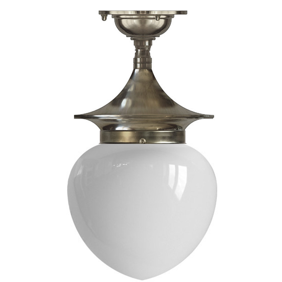 Dahlberg 100 förnicklad vitt droppglas (taklampa)