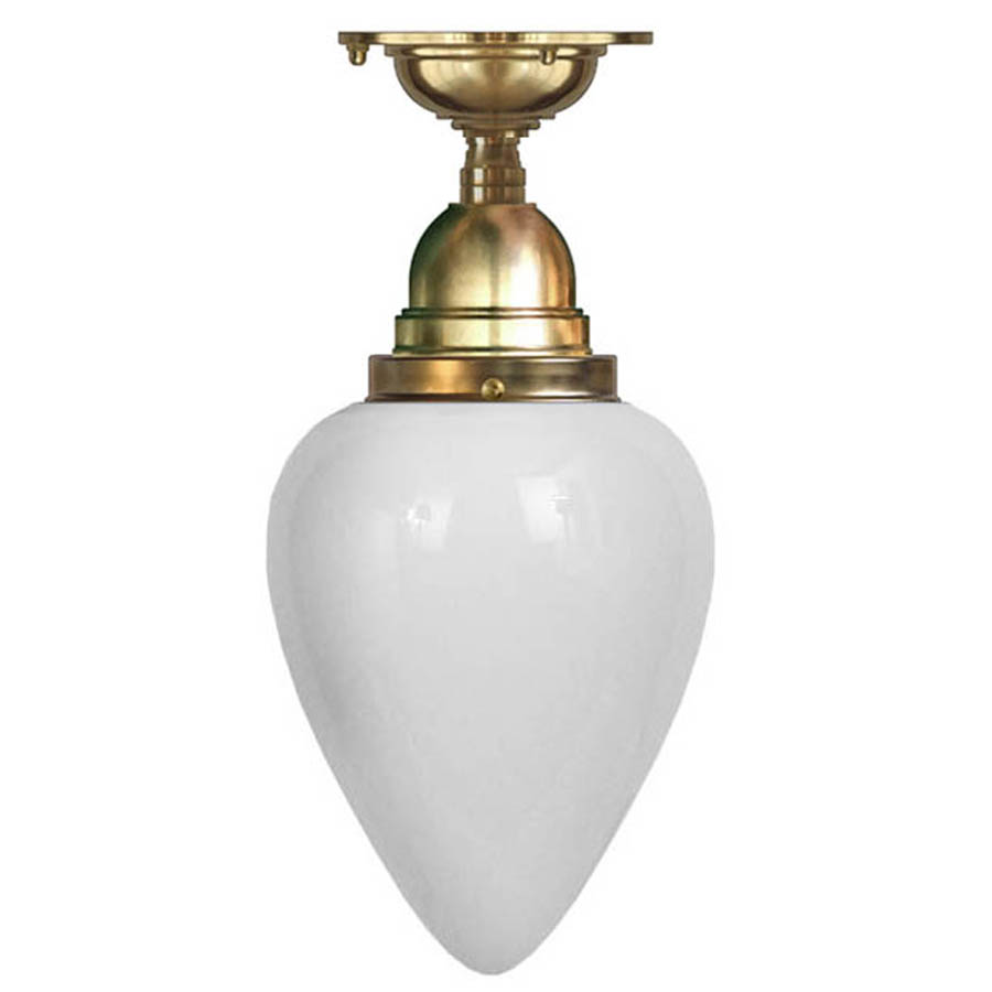 Byström 80 mässing med opalvitt droppglas (taklampa)
