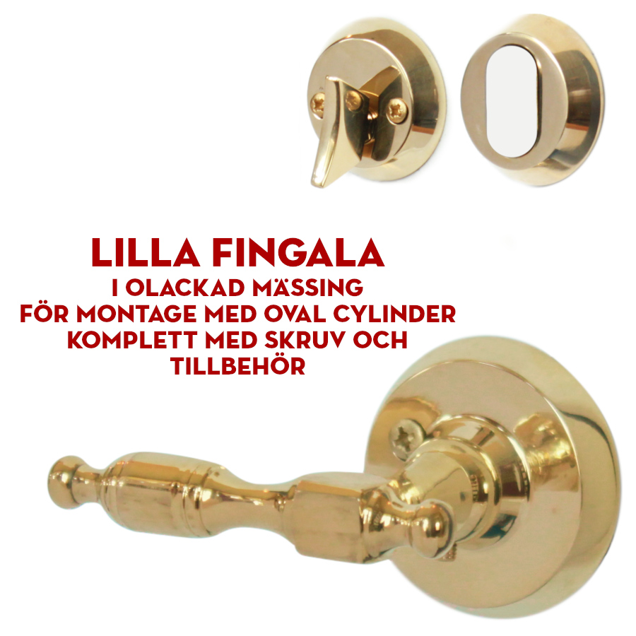 (bild för) Lilla Fingala 1880 mässing (ytterdörrshandtag) för oval cylinder