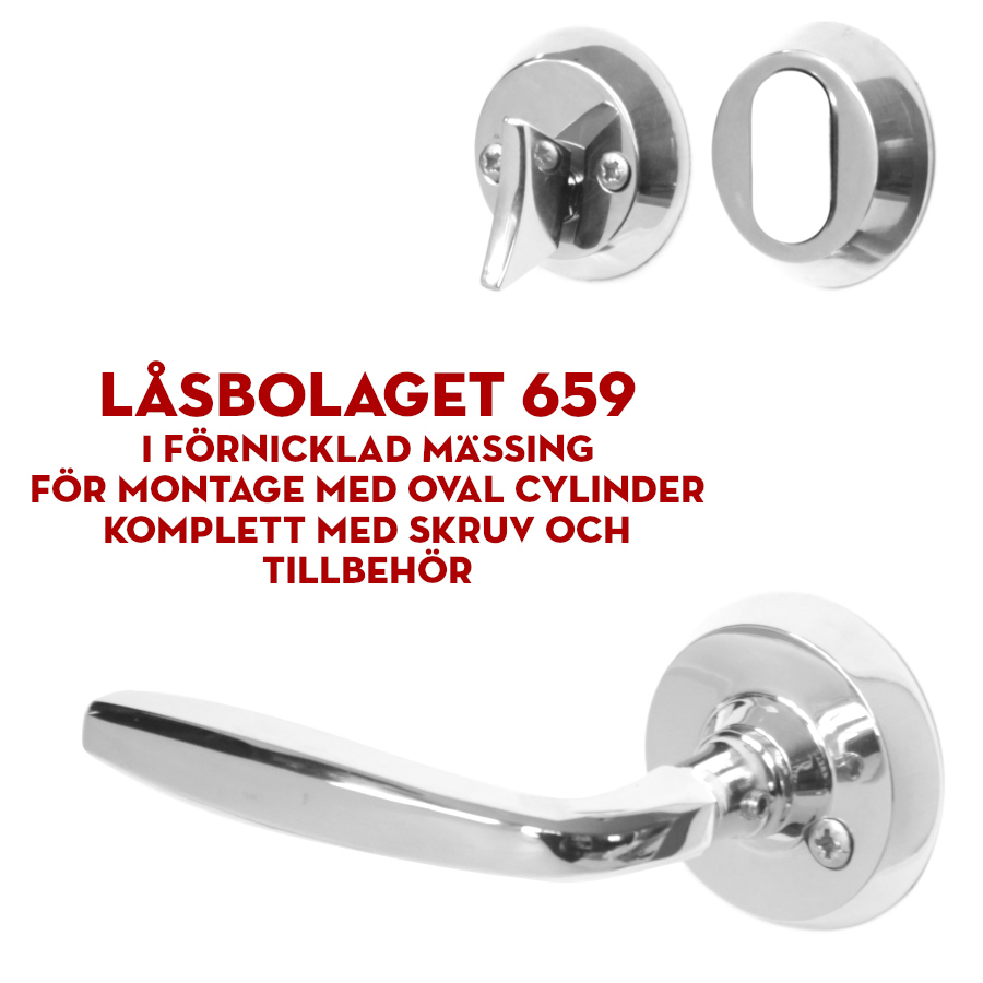 (bild för) Låsbolaget 659 förnicklat (ytterdörrshandtag)
