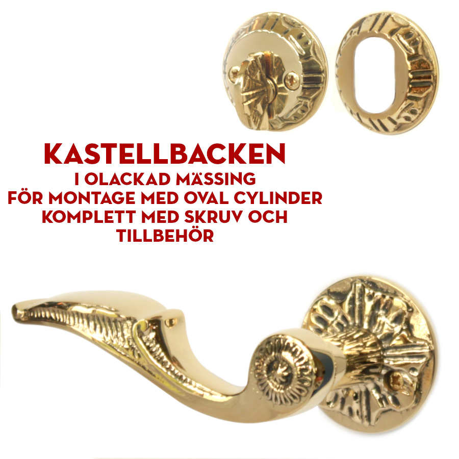 (bild för) Ytterdörrstrycke Kastellbacken i mässing