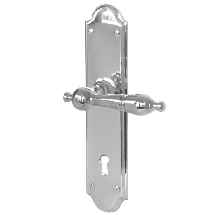 (bild för) Låsbolaget 145 förnicklad med välvd långskylt