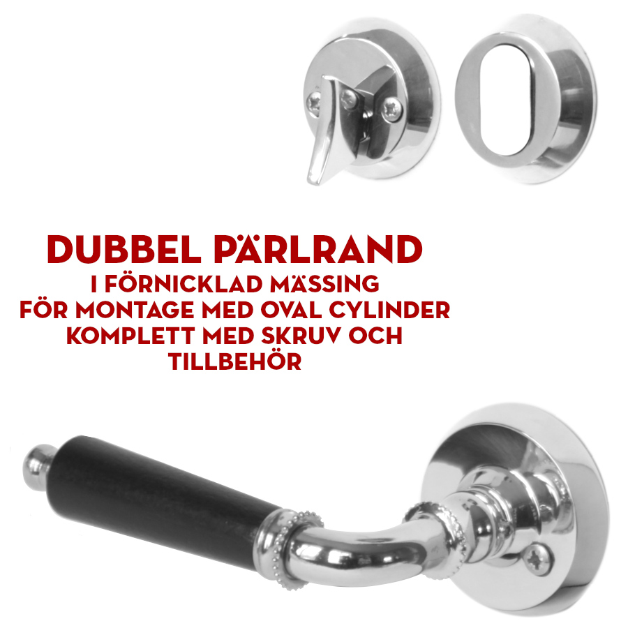 (bild för) Dubbel pärlrand nickel för trapphus (ytterdörrstrycke)