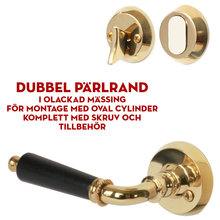 (bild för) Dubbel pärlrand mässing för trapphus (ytterdörrstrycke)