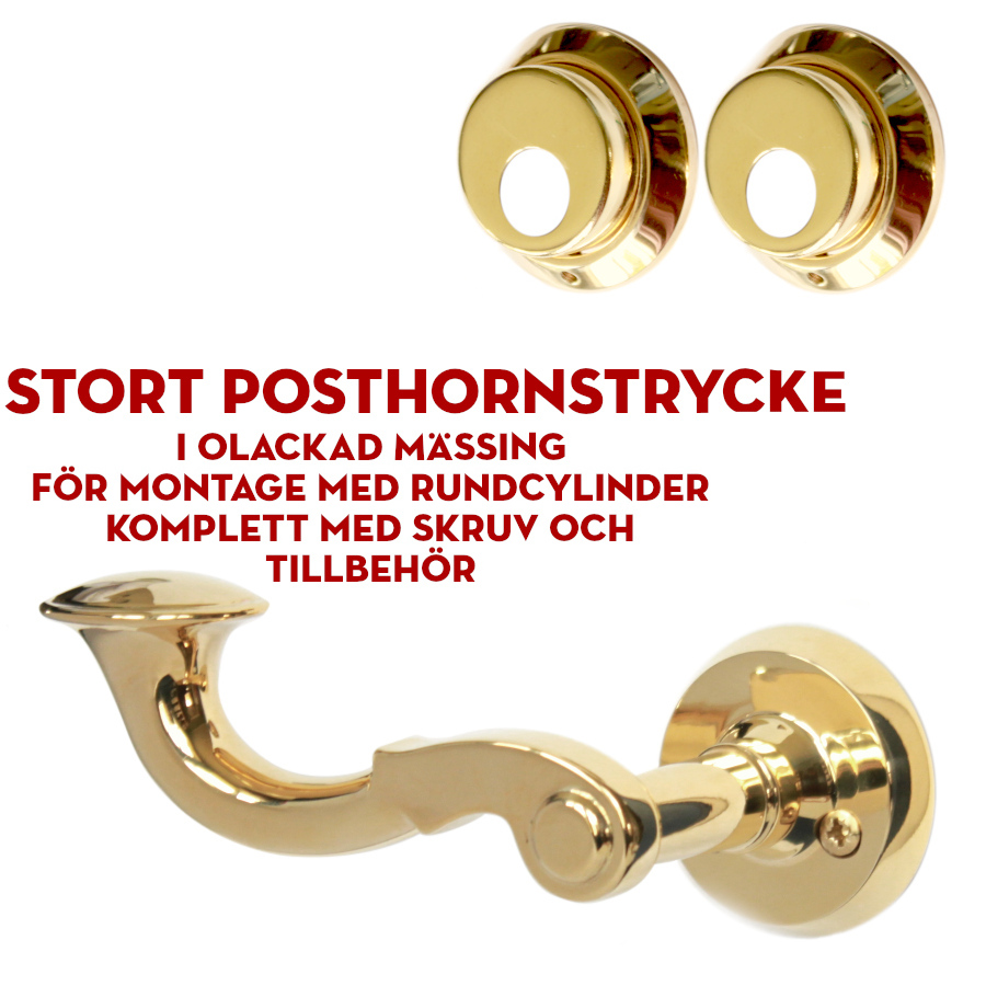 (bild för) Stort posthornstrycke för lås med dubbla rundcylindrar