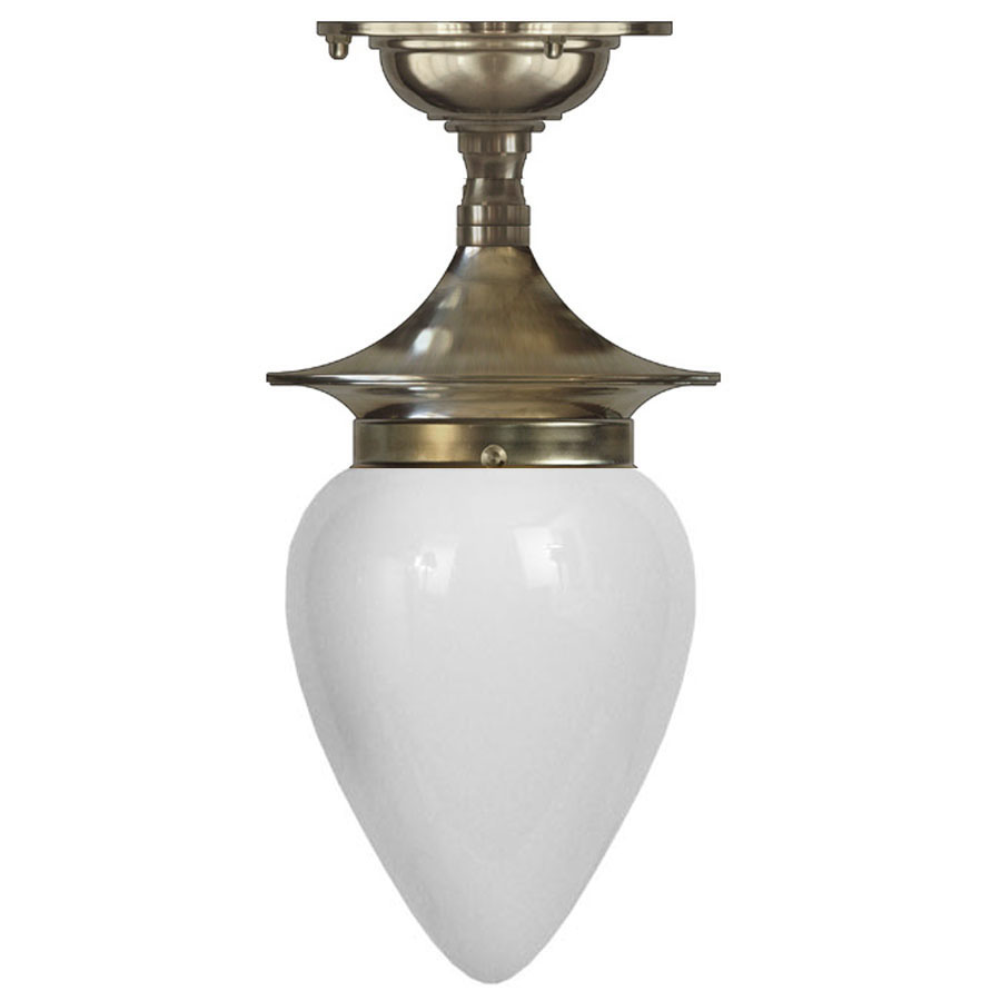 Dahlberg 80 förnicklat med opalvitt droppglas (badrumslampa)