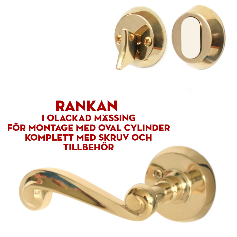 (bild för) Rankan mässing (ytterdörrstrycke) för oval cylinder