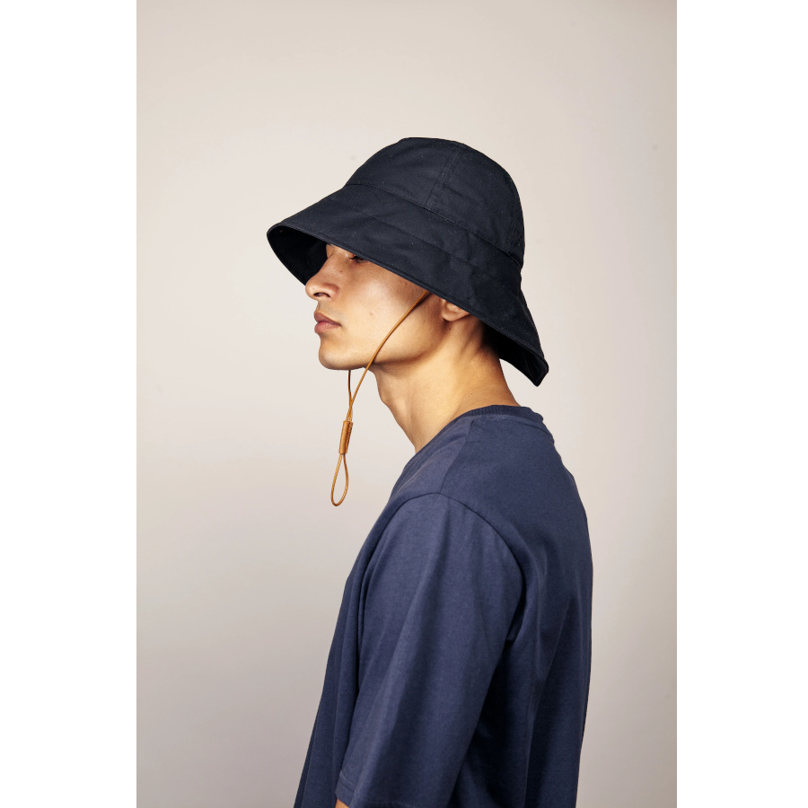 (bild för) Hatt Chalutier vattentät vaxad bomull (Béton Ciré) sydväst svart