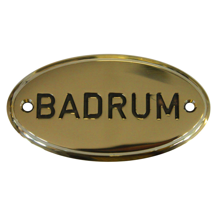 Badrum (gjuten skylt i mässing)