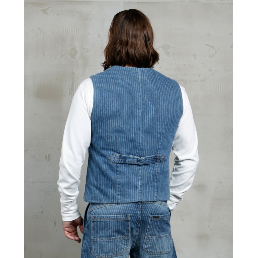 (bild för) 1948 Crafter Vest Blue Wabash Rinsed (väst/Pike Brothers)