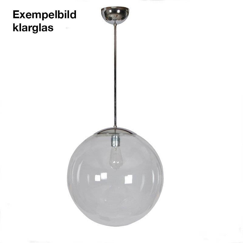 Klotlampa 400 mm förkromad med olika längder på pendeln (bild för) Klotlampa 400 mm förkromad med olika längder på pendeln