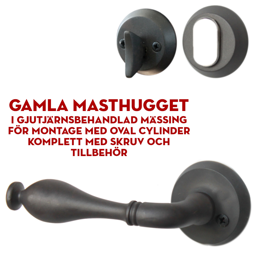 (bild för) Ytterdörrstrycke Gamla Masthugget Gjutjärn för oval cylinder