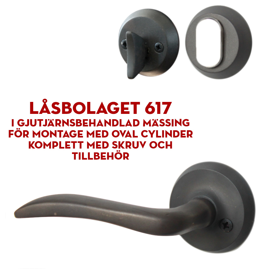 (bild för) Låsbolaget 617 stort gjutjärn (ytterdörr) för oval cylinder