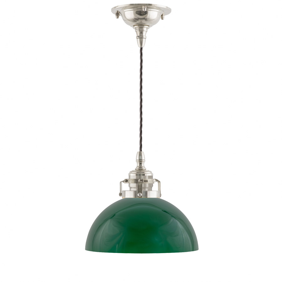 Ferlin förnicklad med större grön kupolskärm (bild för) Ferlin förnicklad med större grön kupolskärm