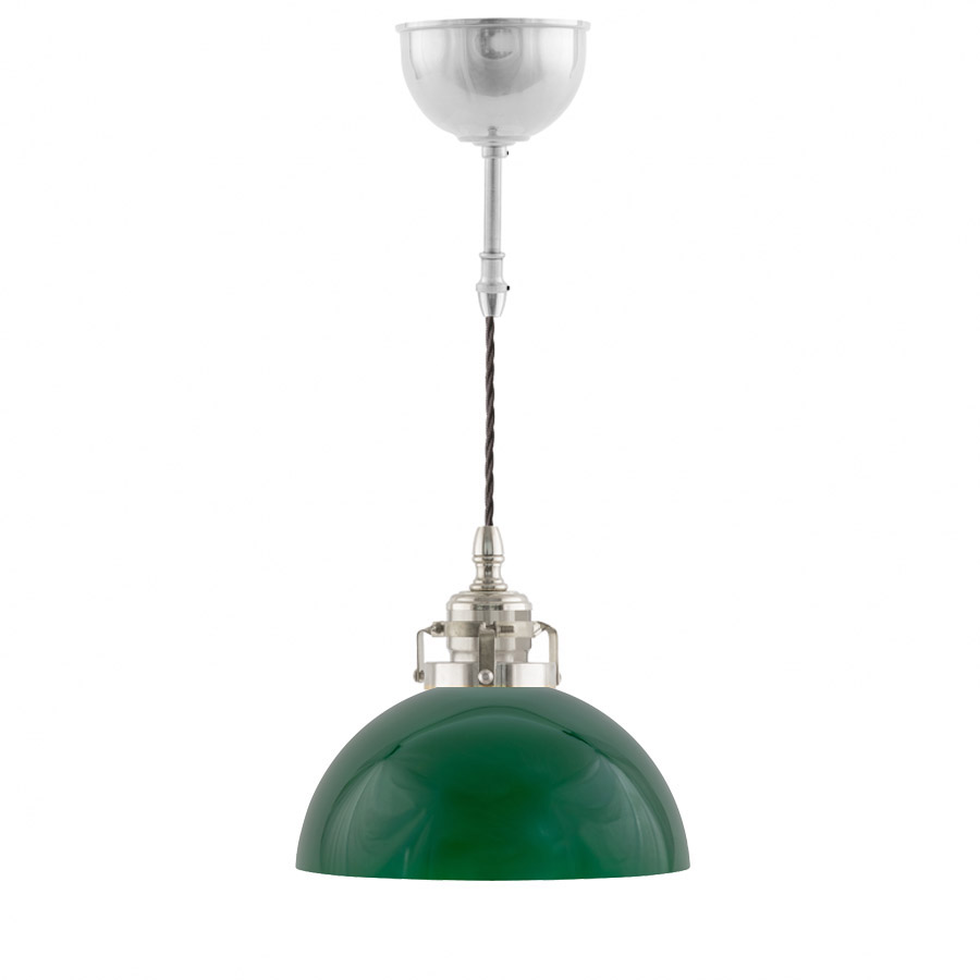 Ferlin förnicklad med större grön kupolskärm (bild för) Ferlin förnicklad med större grön kupolskärm