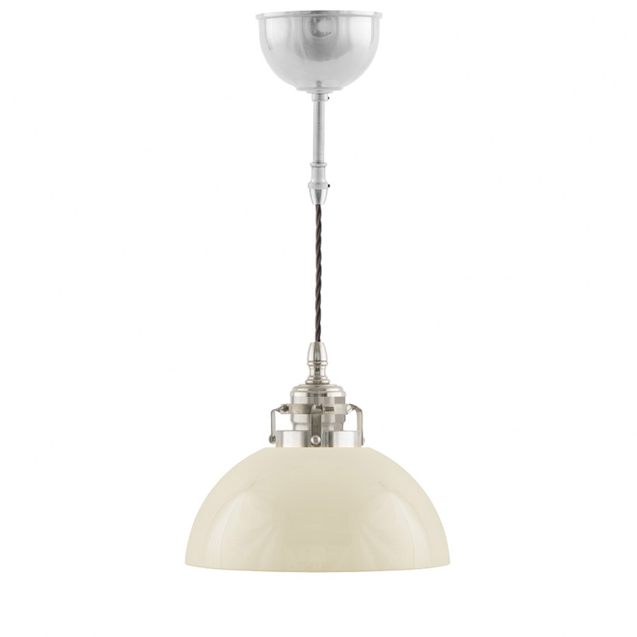 Ferlin förnicklad med större gulvit kupolskärm (bild för) Ferlin förnicklad med större gulvit kupolskärm