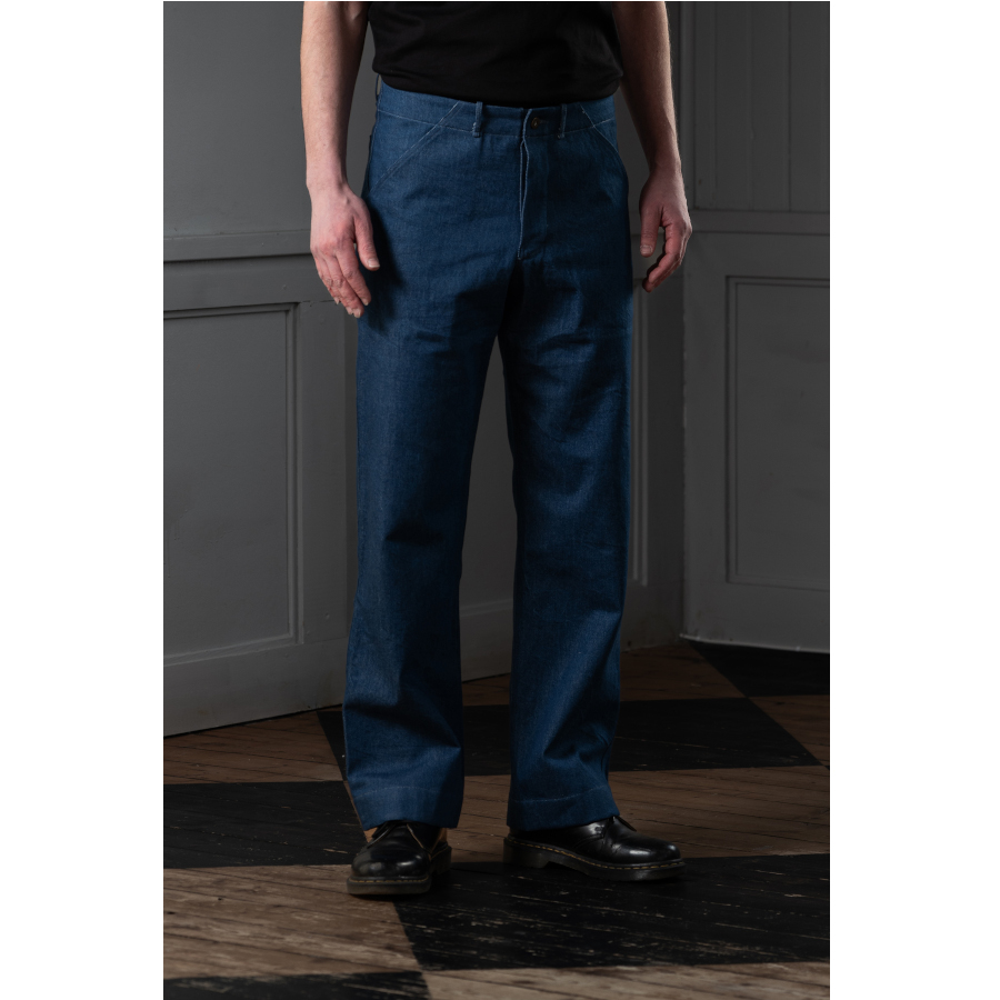 (bild för) Mens's Straight-Leg Trousers - Orta Denim (Herrbyxa) Mayed Studio