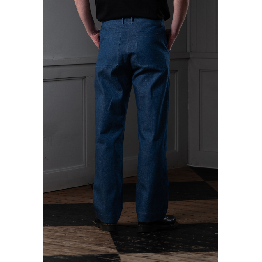 (bild för) Mens's Straight-Leg Trousers - Orta Denim (Herrbyxa) Mayed Studio