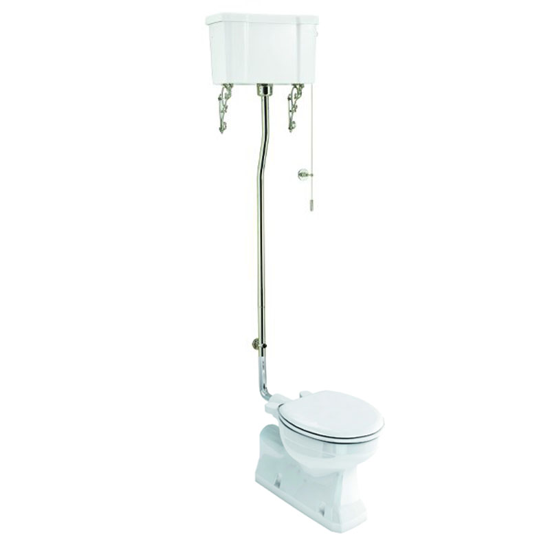 Burlington högspolande toalett S-lås (dolt avlopp) vitt porslin