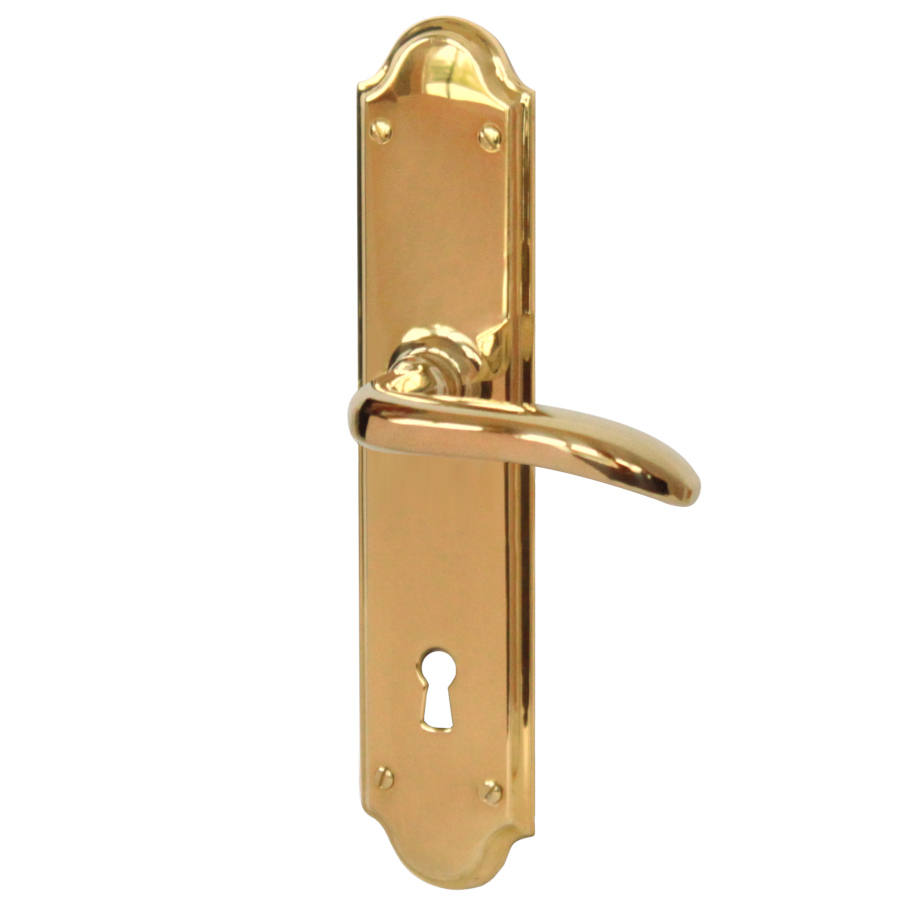 (bild för) Låsbolaget 617 mässing litet med välvd långskylt (innerdörr)