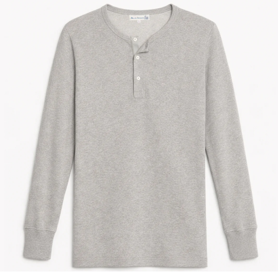 (bild för) 2M06 Vintage Machine Refined Classic Fit Long Sleeve Henley gråmelerad (Merz B. Schwanen)