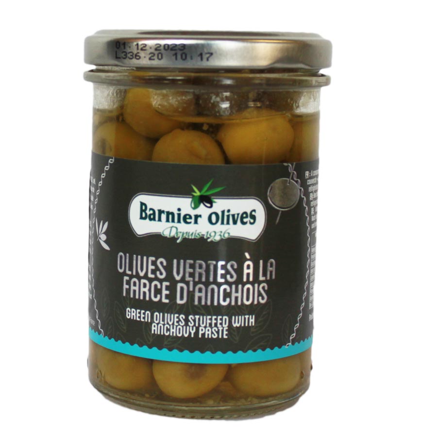 Gröna oliver med sardeller 228 ml