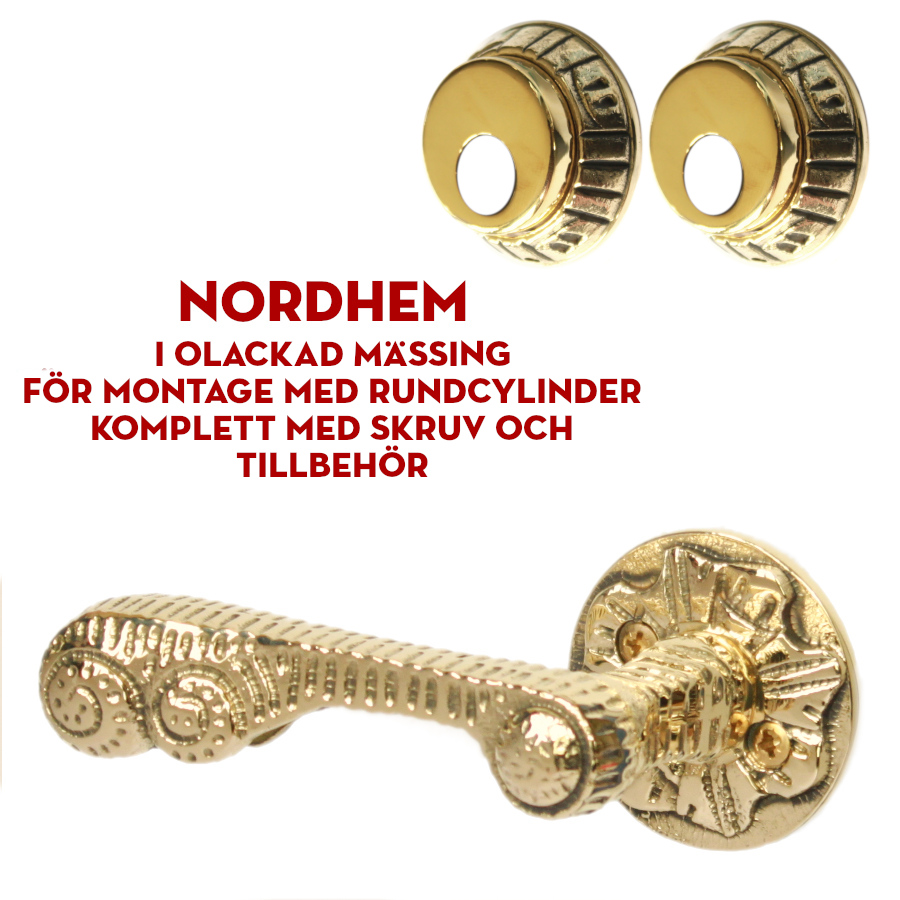 (bild för) Nordhem i olackad mässing för dubbla rundcylindrar  