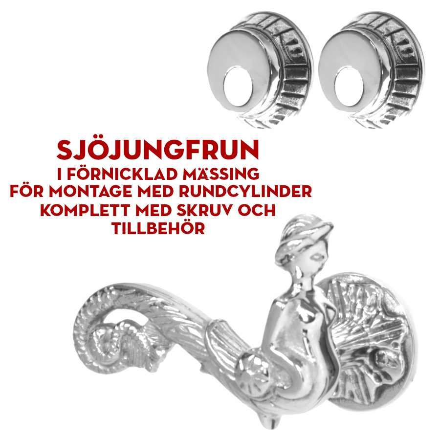 (bild för) Sjöjungfrun i nickel för dubbla rundcylindrar