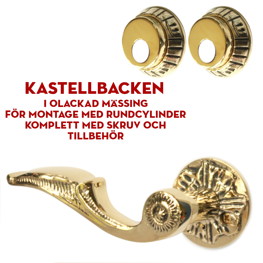 (bild för) Kastellbacken i mässing för dubbla rundcylindrar 