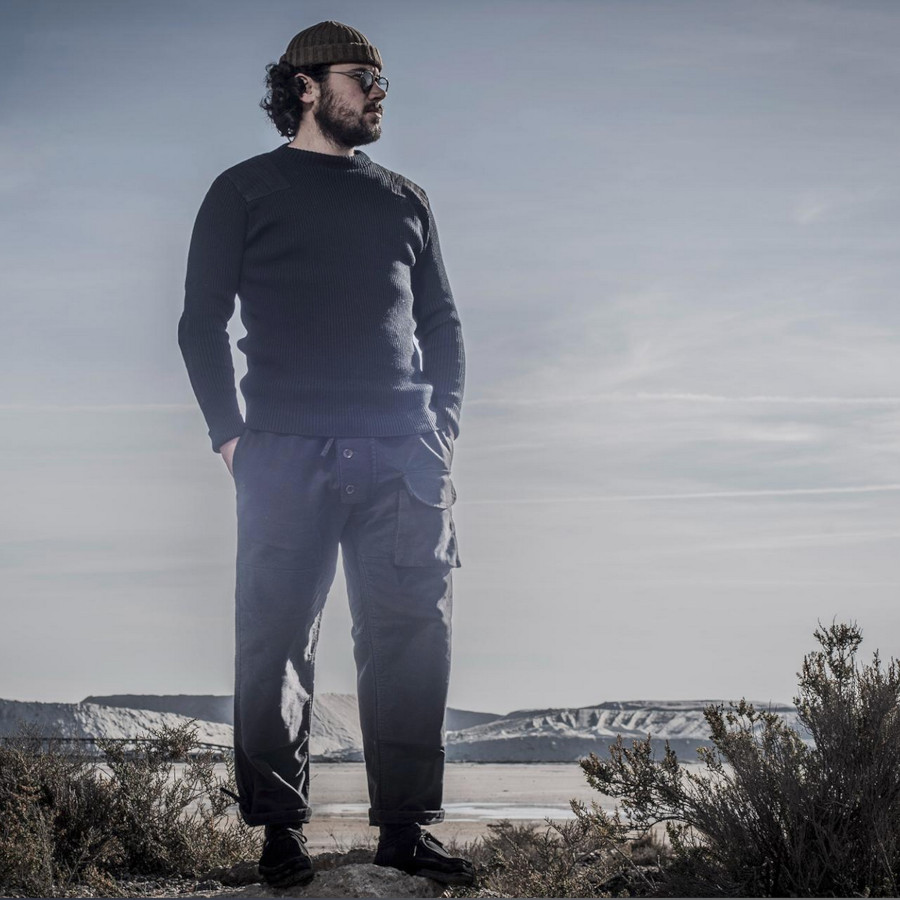 (bild för) Submariner Pants Stoned Blue (mollskinnsbyxor) Fleurs de Bagne