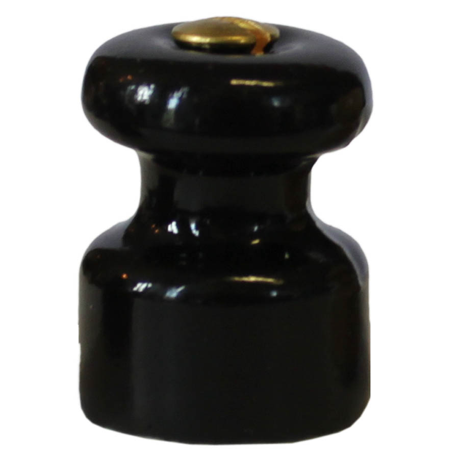 Isolator (porslinsknopp) svart