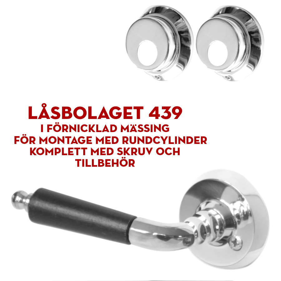 (bild för) Låsbolaget 439 nickel för dubbla rundcylindrar/dörr i trapphus 
