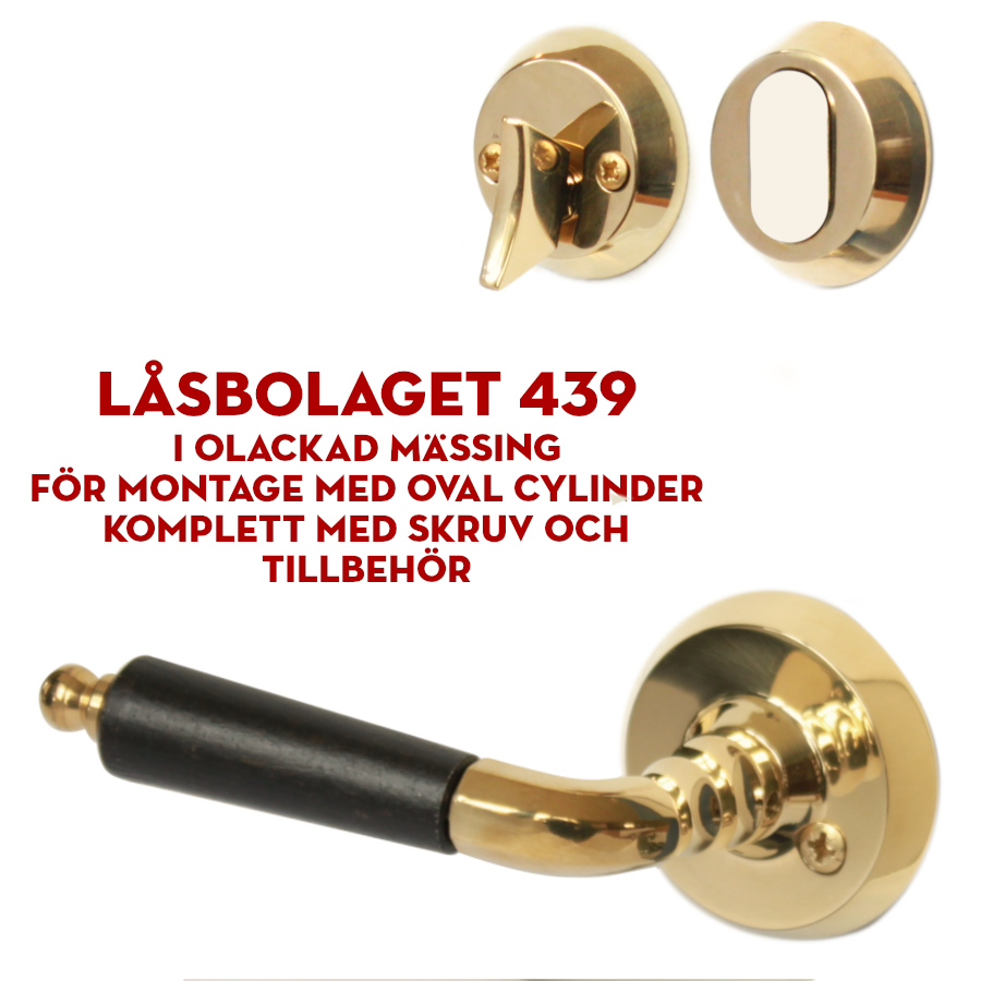 (bild för) Låsbolaget 439 mässing för trapphus (ytterdörrstrycke)