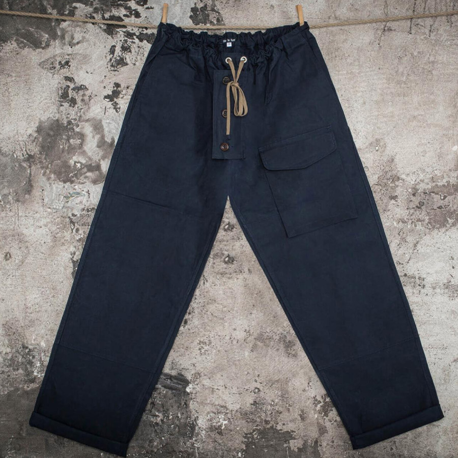 Submariner pant Ventile Navy Fleurs de Bagne (bild för) Submariner pant Ventile Navy Fleurs de Bagne