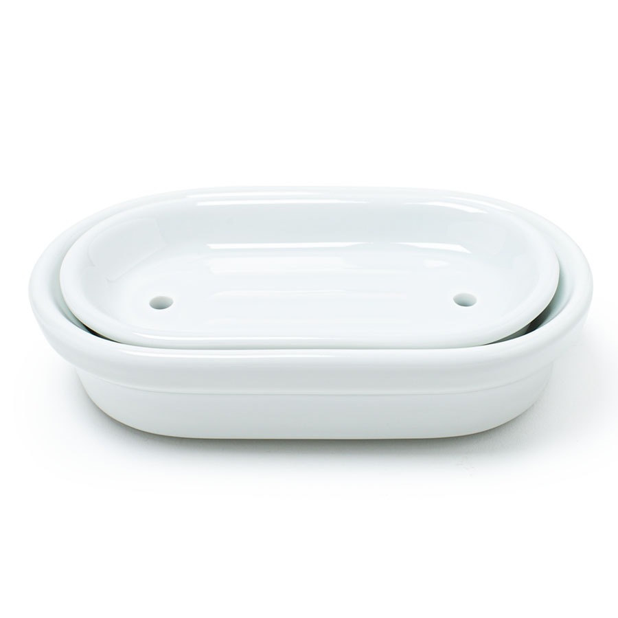 Tvålfat i vitt porslin (badrum)